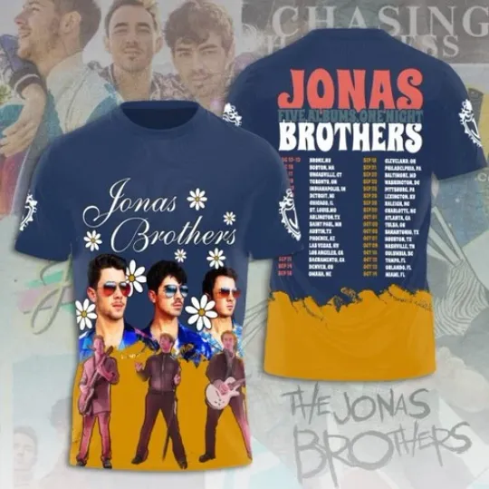 Hot New Jonas Brothers 3D T-Shirt Best Price Cute Gift for Fans All Size