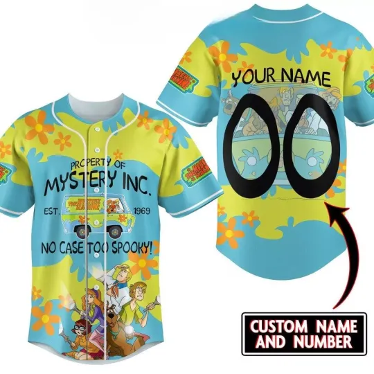 Scooby Doo Property Of Mystery Inc. No Case To Sppoky Personalized Baseball Jersey