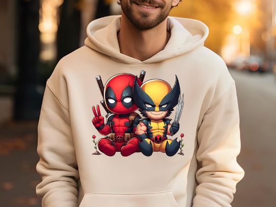 Deadpool Wolverine Marvel Besties Hoodie, Wolverine Deadpool  Movie, Superhero Best Friends Shirt