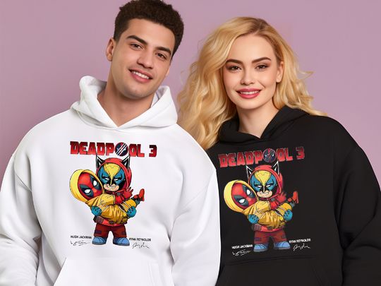 Deadpool Wolverine Marvel Besties Hoodie, Cute Wolverine Deadpool 3 Movie, Superhero Best Friends, Men's and Women's Deadpool