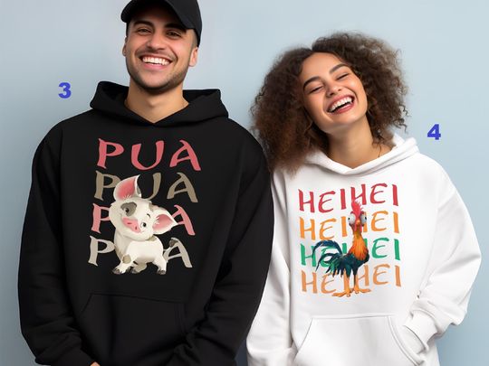 Funny Maui And Hei Hei Boat Snack Retro Hoodie, Disney Moana Pua Pig Matching, WDW Magic Kingdom Family Holiday Trip Gift Tshirt