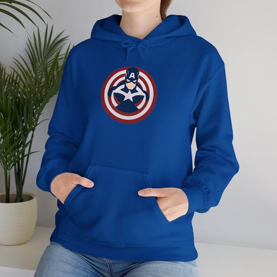 Captain America Hoodie | Superhero Pullover | Avengers Style Hooded Sweatshirt