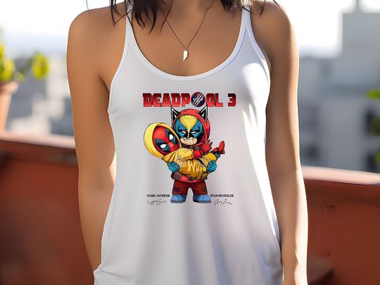 Deadpool Wolverine Marvel Besties Tank Tops, Cute Wolverine Deadpool 3 Movie, Superhero Best Friends Shirts, Men's and Women's Deadpool