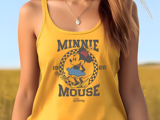 Minnie Mouse Tanktop, Retro Minnie Mouse 1928 Tshirt, Disneyland Vacation shirt, Mickey and Friends Shirt