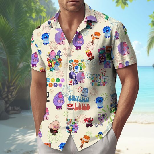 Inside Out 2 Hawaiian Shirt, Disney Pixar Emotion Shirt for Men Women, It's Okay To Feel All the Feels Shirt, Summer Gift for Inside Ou