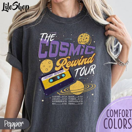 The Cosmic Rewind Tour Cassette Shirt, Guardians of The Galaxy, Epcot Star Wars, Theme Park Attraction, Cosmic Galaxy Trip