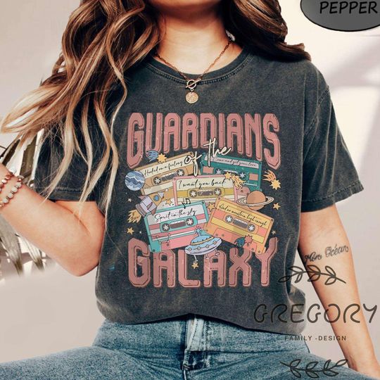 Guardians of the Galaxy Comfort Color Shirt, Vintage Avengers Team T-Shirt, Star Lord Tee, Superhero UFO Shirt