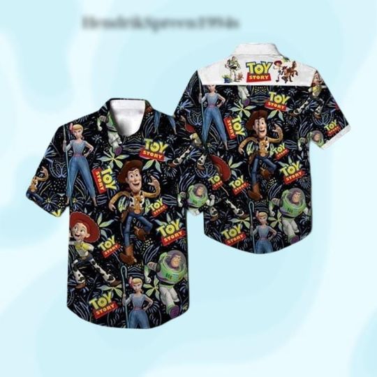 Disney Toy Story Button Shirt, Toy Story Hawaiian Shirt, Woody Buzz Lightyear Button Up Shirt, Disneyland Hawaiian, Summer Vacation Shi