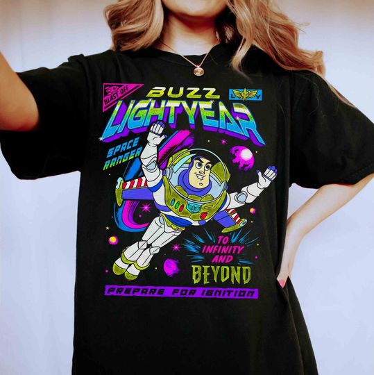 Vintage Buzz Lightyear Space Ranger To Infinity & Beyond T-shirt, Disney Toy Story Land Pixar Fest 2025 Tee, Disneyland Resort Family Trip