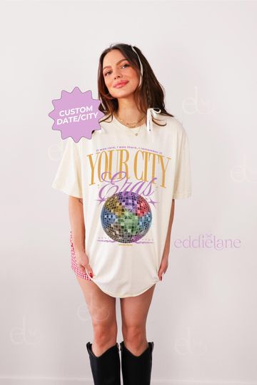 Original Personalized Mirrorball Era Comfort Colors Unisex Tee | Personalized Surprise Songs, Custom Eras Date Tee, It Was Rare I Was There