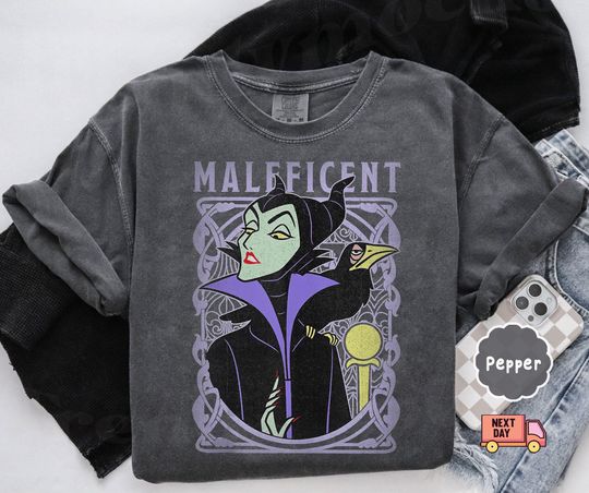 Vintage Disney Villains Maleficent Comfort Colors Shirt, Witch Disney Shirt, Disneyland Halloween Shirt, Maleficent Shirt