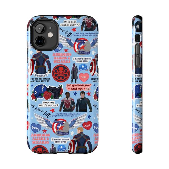 Disney Inspired iPhone Android Case - Captain America BUCKYY Bn Sam | Disney Phone Accessories | Disney Gifts | Falcon & Winter Soldier