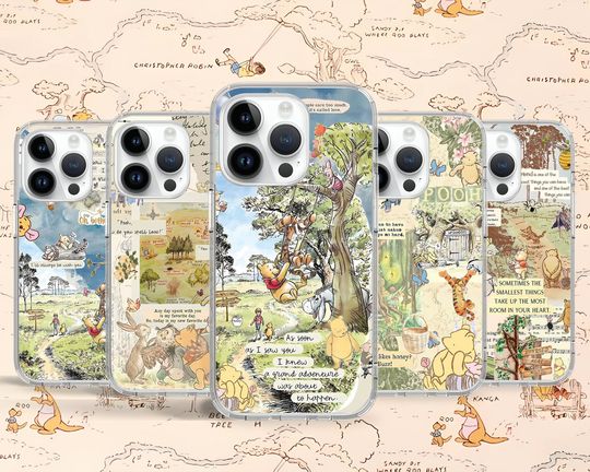 Winnie the Pooh Piglet Tigger Eeyore Phone Case for iPhone 16 15 14 13 Pro Max Plus