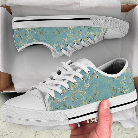 Vincent van Gogh Almond Blossom Low Top Shoes, Mother's Day Gifts for Her Ladies Sneakers Unisex Adult Shoes