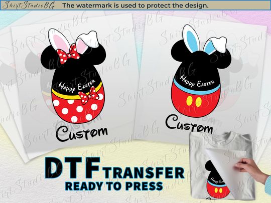 Personalized Disney Easter Egg DTF Transfer Ready to Press, Disney Easter Dtf, Disney DTF Prints, Print on Demand DTF Transfer Disney Shirt