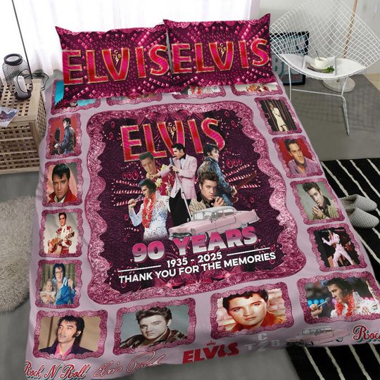 Elvis Presley  Bed Set, Elvis 90th Anniversary Bed, The King Of Rock Bedroom Decor, Rock And Roll Gift, Gift For Elvis Fan