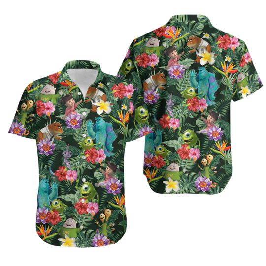 Monsters Inc Shirt, Monsters Inc Hawaiian Shirt, Monsters Button Shirt