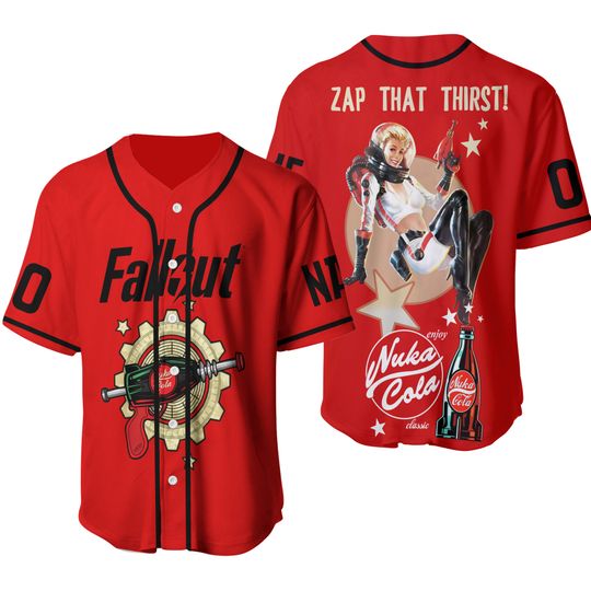 Nuka Cola Zap That Thirst Falllout Love Fan Personalized Baseball Jersey