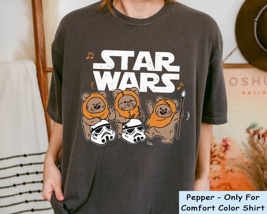 Cute Star Wars Ewoks Dancing T-shirt, Ewok Stormtrooper T-shirt, Galaxy's Edge Trip, Hollywood Studios, Disney Family Shirt