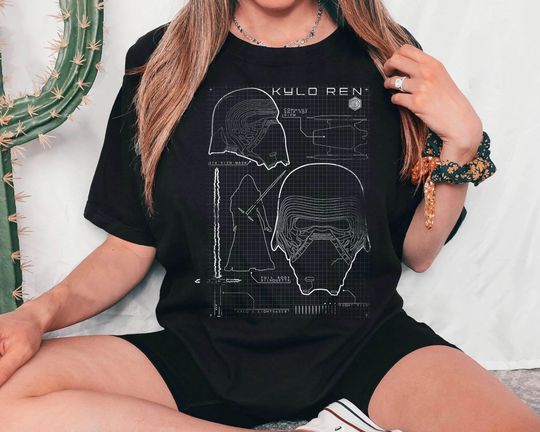 Vintage Kylo Ren Mask Schematic Shirt, Disney Star Wars Day Tee, May The Force Be With You, Disneyland Galaxy's Edge Trip, Hollywood Studios