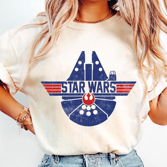 Retro Top Gun Millennium Falcon Rebel Shirt, Disney Star Wars 4Th July Tee, Independence Day Gift, Disneyland Family Matching