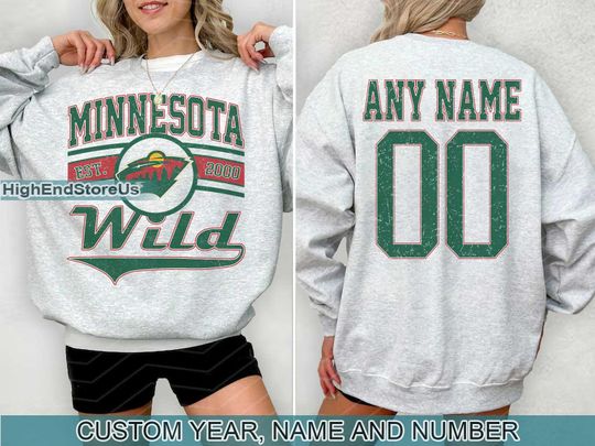 Vintage Minnesota Wild Sweatshirt, Retro Minnesota shirt, Minnesota Hockey Fan shirt, Minnesota Sweatshirt, Custom hockey tee