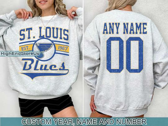 Vintage St. Louis Blues Sweatshirt, Retro St. Louis shirt, St. Louis Hockey Fan shirt, St. Louis Sweatshirt, Custom hockey tee
