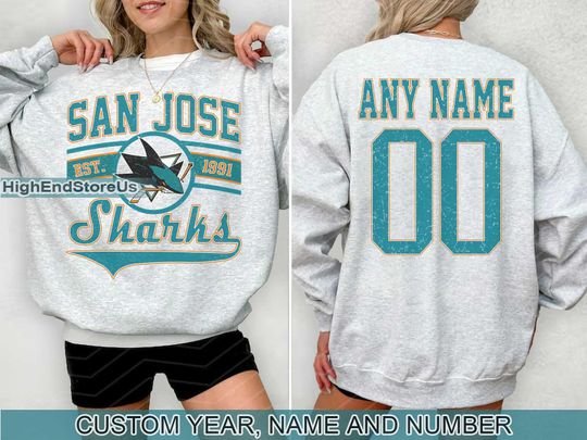 Vintage San Jose Sharks Sweatshirt, Retro San Jose shirt, San Jose Hockey Fan shirt, San Jose Sweatshirt, Custom hockey tee