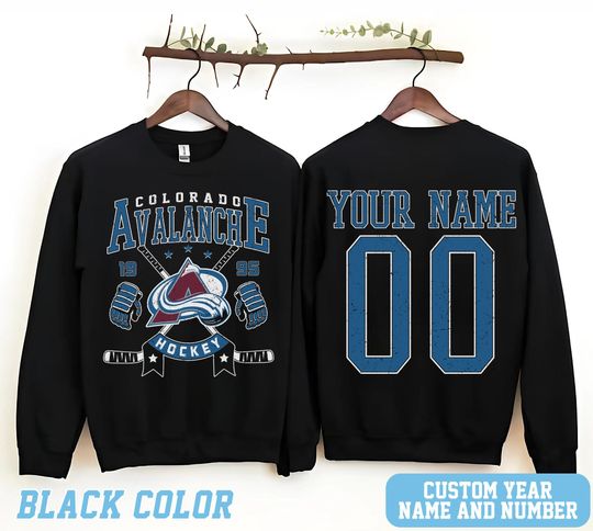 Personalized Colorado Hockey Sweatshirt, Colorado Avalanche crewneck, Colorado Hockey shirt, Custom Hockey Shirt, Hockey Number Shirt