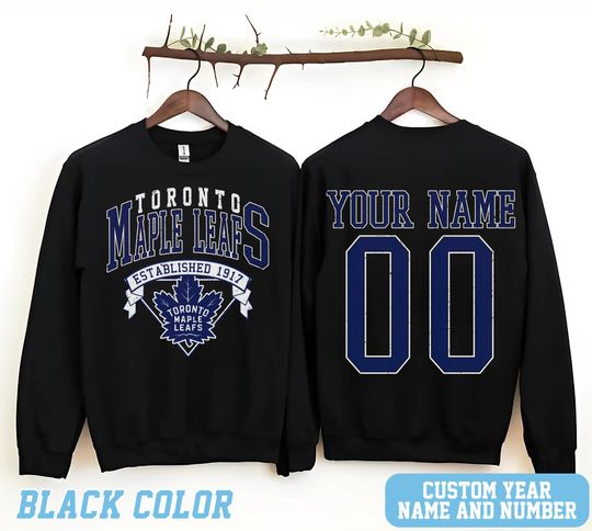 Personalized Toronto Hockey Sweatshirt, Toronto Maple Leafs crewneck, Toronto Hockey shirt, Custom Hockey Shirt, Hockey Number Shirt