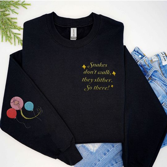 Embroidered Sir Hiss Snakes Don't Walk They Slither Sweatshirt,  Robin Hood Villains Embroidery Sweater