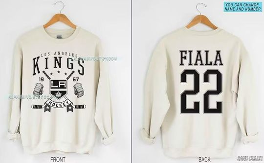 Personalized Los Angeles Hockey Sweatshirt, Los Angeles Kings crewneck, Los Angeles Hockey shirt, Custom Hockey Shirt, Hockey Number Shirt