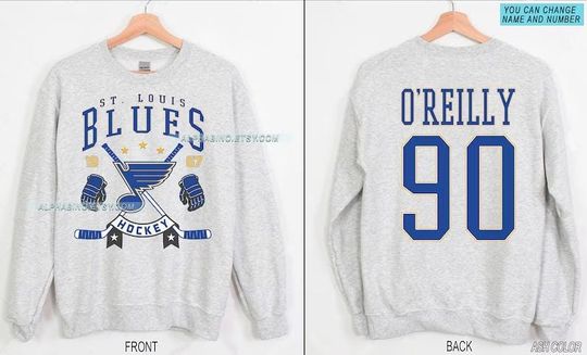 Personalized St. Louis Hockey Sweatshirt, St. Louis Blues crewneck, St. Louis Hockey shirt, Custom Hockey Shirt, Hockey Number Shirt