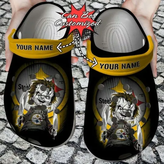 Personalized Pittsburgh Steeler Curse Of Chucky Clogs Shoes