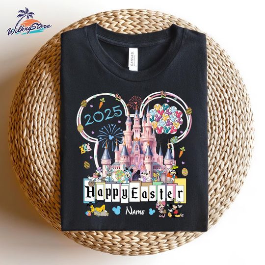Custom Happy Easter Shirt, Easter Shirt, Mouse And Friends Shirt, Easter Bunny Ear Shirt, Easter Vibes Shirt, Easter 2025 Shirt