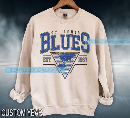 St. Louis Blues Sweatshirt Crewneck, Vintage Blues shirt, St. Louis Hockey Fan shirt,  Hockey Tee,  Blues Sweatshirt