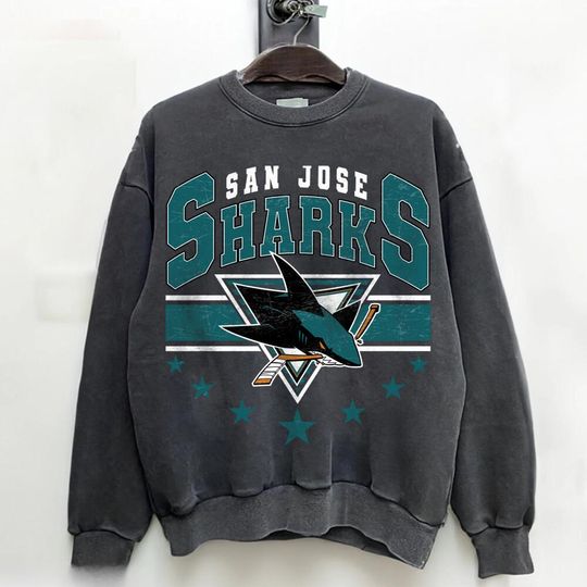 Vintage 90s San Jose Hockey Crewneck, Sharks Hockey Team Retro Sweatshirt, Sharks Hockey Gift For Fan