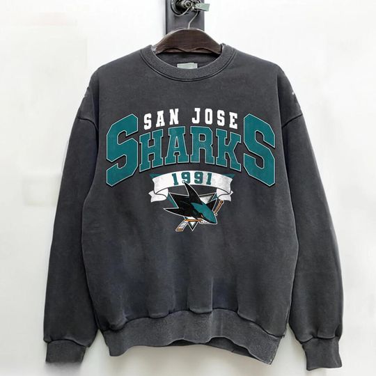 Vintage 90s San Jose Hockey Shirt, Sharks Ice Hockey Team Crewneck Sweatshirt, San Jose Ice Hockey Gift, Hockey Lover