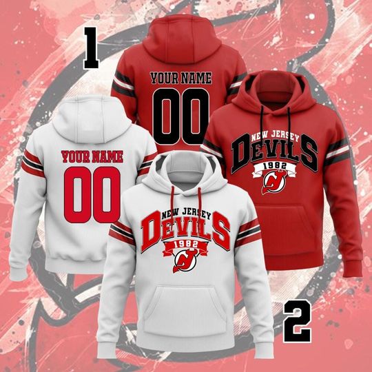 New Jersey Devils Ice Hockey Team Vintage Hoodie, New Jersey Devils Shirt Gift, New Jersey Hockey Fan, Hockey Lover Hoodie