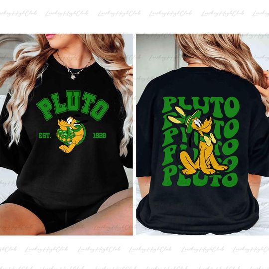 Pluto Dog Easter Bunny 2 Sided Shirt, Happy Easter Pluto Shirt, Mickey Friends Happy Easter Day Shirt, Epcot Easter Vacation Shirt, BYA228-9