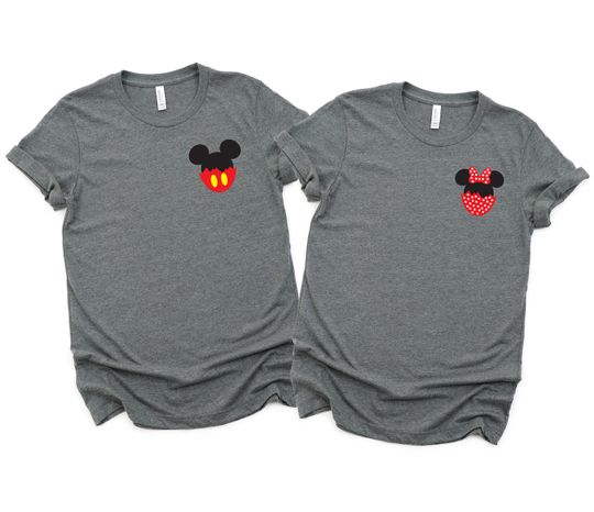 Happy Easter Minnie and Mickey Shirts - Disney Couples - Disney Matching Shirts - Easter Eggs Hatched Pocket Size Logo