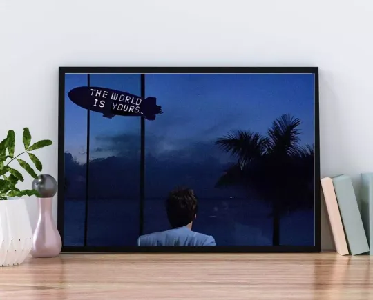 Scarface Tony Montana the World Is Your Movie Scene Retro Poster