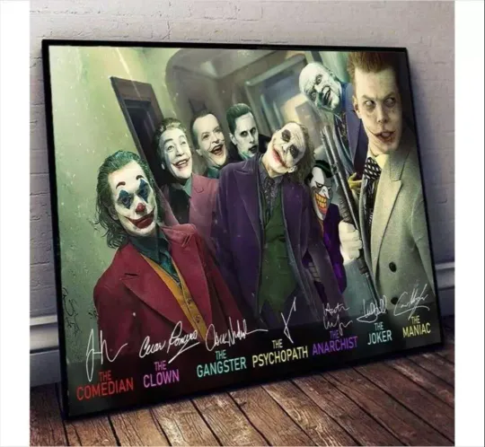 Joker Movie Phoenix Joker and Ledger Joker Signature Poster