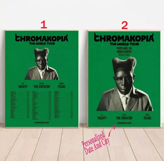 Custom Tyler The Creator Chromakopia World Tour 2025 Poster