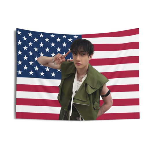 Stray Kids Bangchan Flag Banner,SKZ Bangchan American Flag Tapestry,Bangchan Flag,Kpop Wall decor,Birthday Gift for Stray Kids Bangchan Fan
