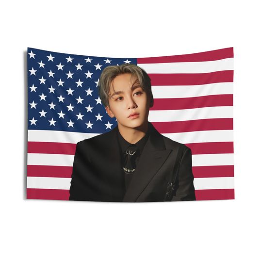Seventeen Seungkwan American Flag Banner,SVT Seungkwan Flag Tapestry,Seungkwan Flag,Kpop Wall decor,Birthday Gift for Seungkwan Fan,SVT flag