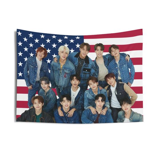 Seventeen member flag American Flag Banner,SVT member Flag Tapestry,Hoshi Flag, Kpop Wall decor, Birthday Gift for SVT Fan,Svt concert flag