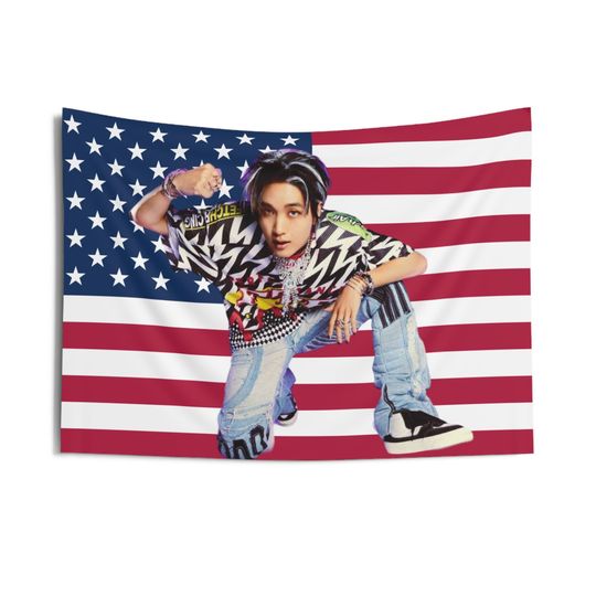 NCT Dream Haechan American Flag Banner, Nct Dream Haechan Flag Tapestry, Haechan Flag, Kpop Wall decor, Birthday Gift for Nct  Haechan Fan