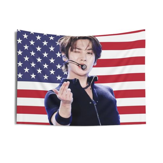 Stray Kids Lee Know American Flag Skz Tapestry Gift for KPOP Fan