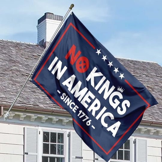 No Kings In America House Flag, Anti Trump Home Decoration, Anti Fascism Fascist MAGA Republican Flag, Protect Democracy House Garden Flag